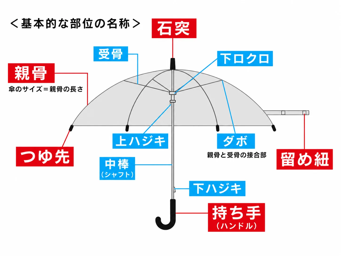 傘の基本部位名称