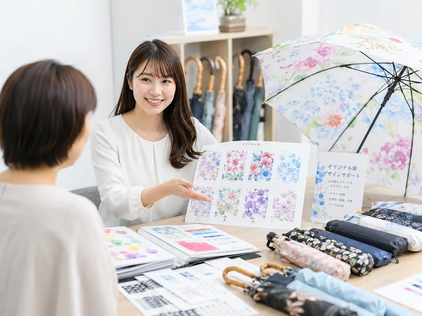 デザイン相談をする女性