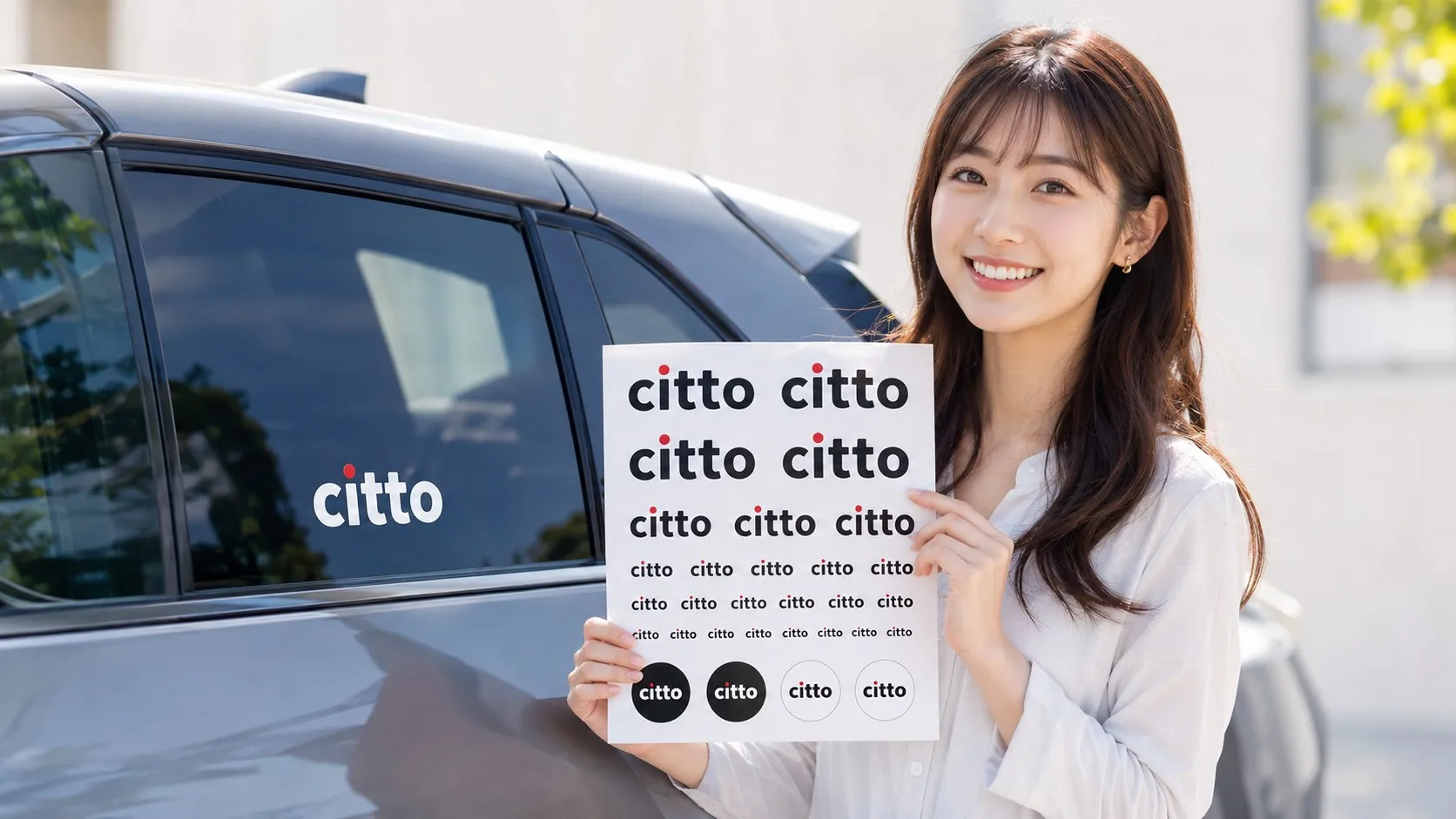 車に貼るオリジナルステッカーのイメージ