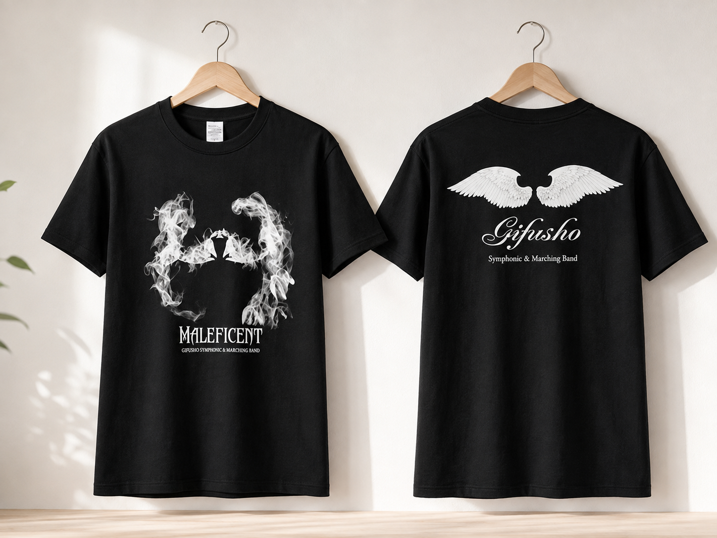 黒Tシャツの前面・背面シルクプリント製作例